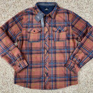 O'Neill Men’s Glacier Plaid Superfleece Long Sleeve Shirt, Size Medium (New)
